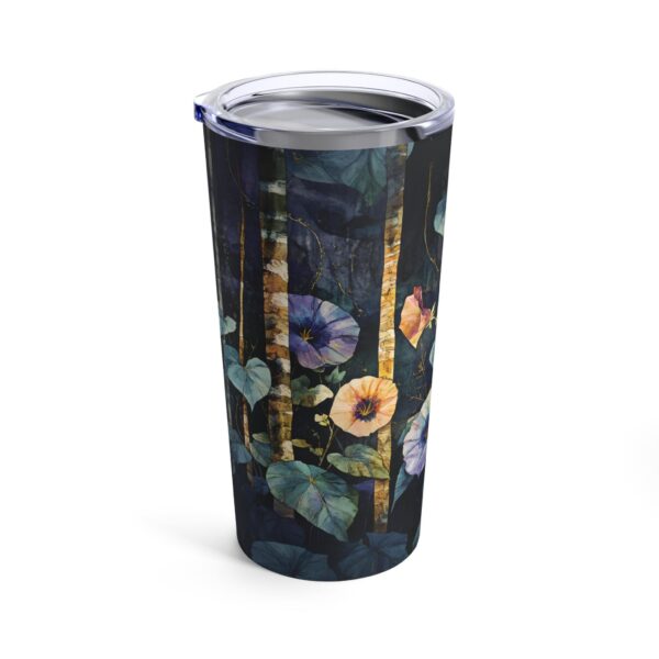 Morning Glory Flowers Tumbler Gift for Her September Birth Flower 20oz. Travel Mug Woodlands Dark Floral Insulated Stainless Steel Tumbler - Image 3