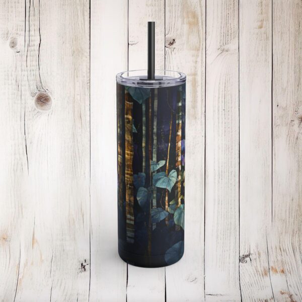 Morning Glory Flowers Skinny Matte Tumbler Gift for Her September Birth Month Flower 20oz Travel Tumbler Woodlands Floral Stainless Mug - Image 4