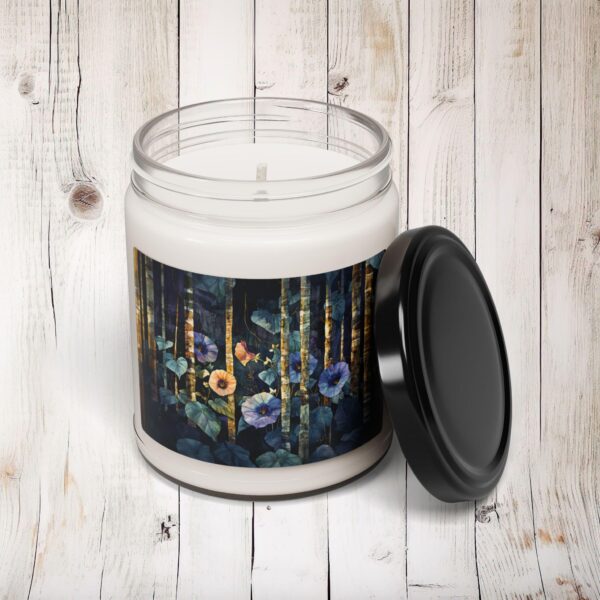 Morning Glory Flowers Scented Soy Candle Gift for Her September Birth Month Flower 9oz Scented Jar Candle Woodlands Floral Candle Home Decor - Image 3