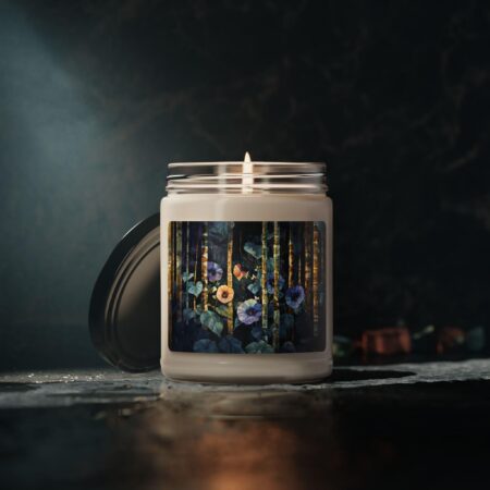 Morning Glory Flowers Scented Soy Candle Gift for Her September Birth Month Flower 9oz Scented Jar Candle Woodlands Floral Candle Home Decor
