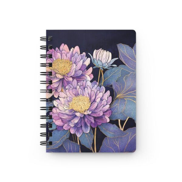 Aster Floral Journal Gift for Her Soft Cover Blank Lined Journal September Birth Flower Dream Diary Gift Aster Flowers Dark Floral Diary 5x7 - Image 2