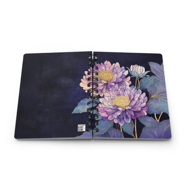 Aster Floral Journal Gift for Her Soft Cover Blank Lined Journal September Birth Flower Dream Diary Gift Aster Flowers Dark Floral Diary 5x7 - Image 4