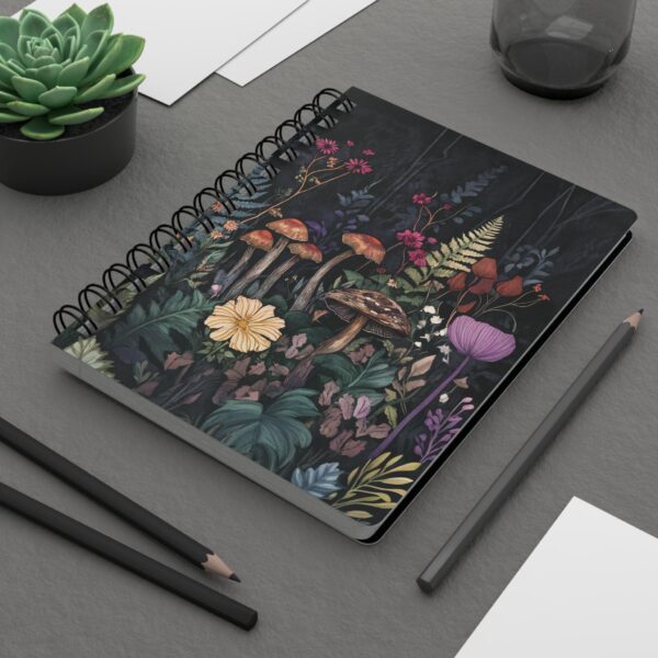 Fantasy Mushroom Garden Soft Cover Journal Gift for Her Enchanted Forest Dream Diary Dark Floral Woodlands Aesthetic Mushroom Journal 5x7"