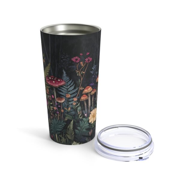 Fantasy Mushroom Garden Tumbler Gift for Her Enchanted Forest 20oz Travel Tumbler Dark Floral Stainless Steel Mug Woodlands Flower Aesthetic - Image 5