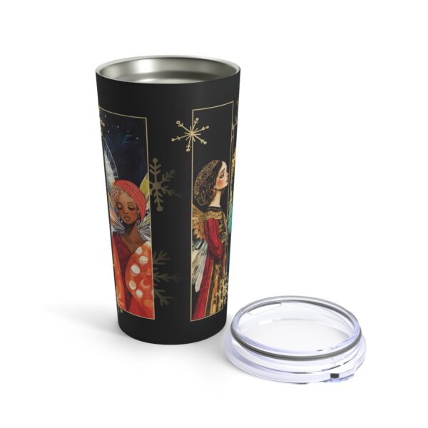 Winter Angels Tumbler Gift for Her Angels Around the World 20oz Travel Mug Gift Colorful Angels Snowflakes Christmas Stainless Steel Tumbler - Image 4