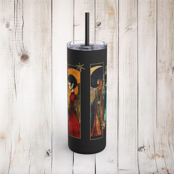 Winter Angels Skinny Tumbler Gift for Her Angels Around the World 20oz Travel Mug Gift Colorful Angels Snowflake Christmas Stainless Tumbler - Image 4