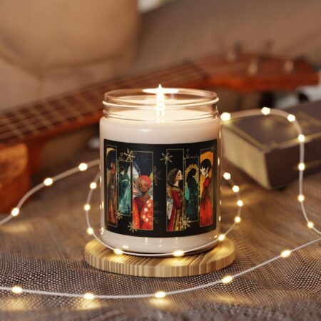 Winter Angels Candle Gift for Her Angels Around the World 9oz Scented Soy Jar Candle Gift Colorful Angels Snowflake Christmas Candle Decor
