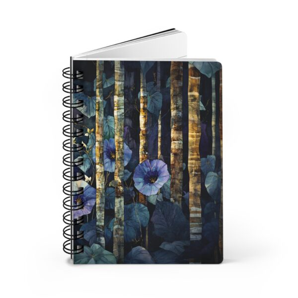 Morning Glory Softcover Journal September Birth Flower Dream Diary Gift for Her Woodlands Floral Blank Lined Journal Spiral Notebook 5"x7" - Image 7