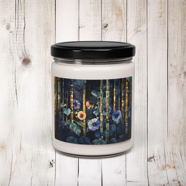Morning Glory Flowers Scented Soy Candle Gift for Her September Birth Month Flower 9oz Scented Jar Candle Woodlands Floral Candle Home Decor - Image 2