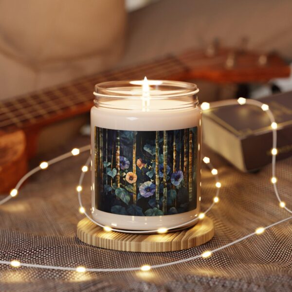 Morning Glory Flowers Scented Soy Candle Gift for Her September Birth Month Flower 9oz Scented Jar Candle Woodlands Floral Candle Home Decor - Image 4
