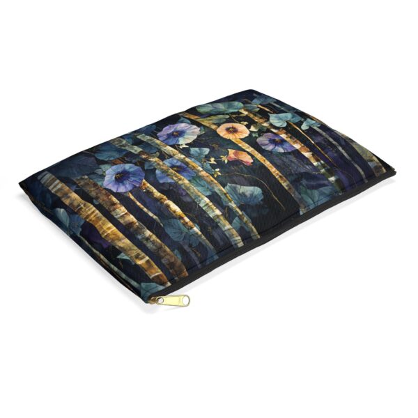Morning Glory Flowers Cosmetic Pouch Gift for Her September Birth Month Flower Accessory Travel Pouch Woodlands Floral Zipper Pouch Gift Bag - Image 3
