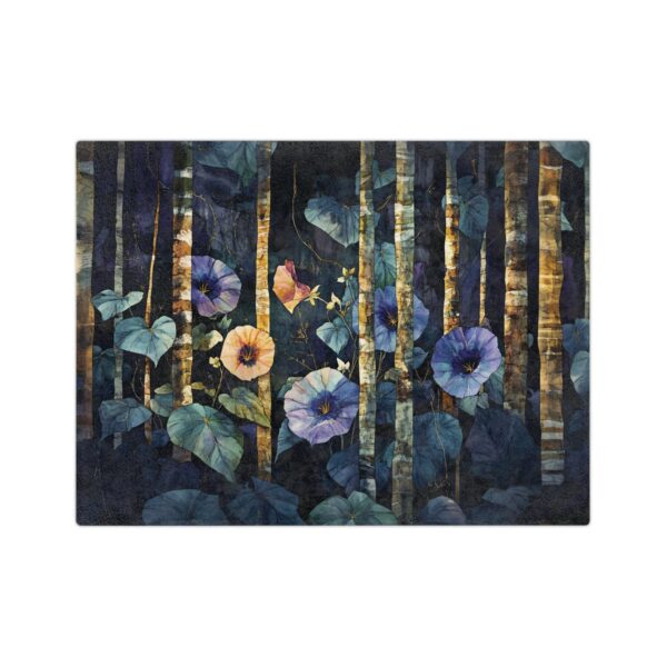 Morning Glory Flowers Velveteen Throw Blanket Gift for Her September Birth Month Flower Super Soft Microfiber Blanket Dark Floral Decor Gift - Image 5