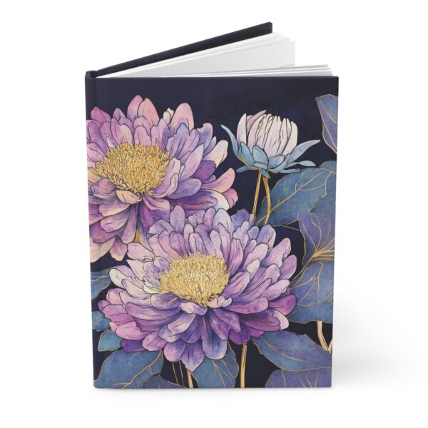 Aster Floral Journal Gift for Her Hard Cover Blank Lined Journal September Birth Flower Dream Diary Gift Aster Flowers Dark Floral Diary 6x8 - Image 4