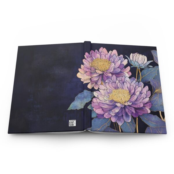 Aster Floral Journal Gift for Her Hard Cover Blank Lined Journal September Birth Flower Dream Diary Gift Aster Flowers Dark Floral Diary 6x8 - Image 6