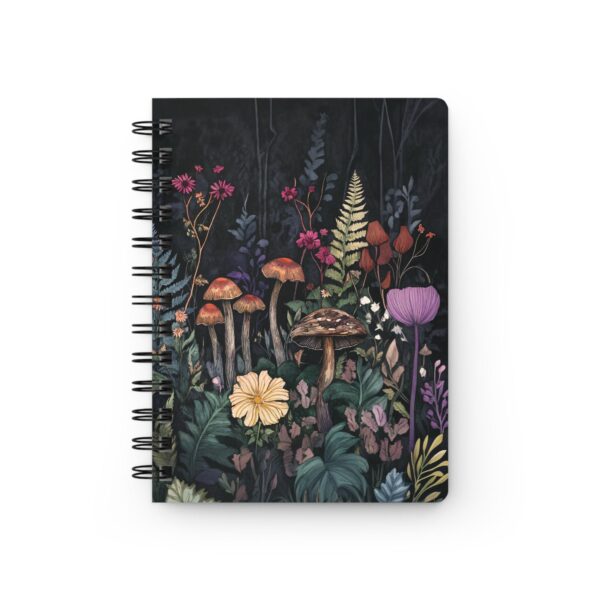 Fantasy Mushroom Garden Soft Cover Journal Gift for Her Enchanted Forest Dream Diary Dark Floral Woodlands Aesthetic Mushroom Journal 5x7" - Image 2