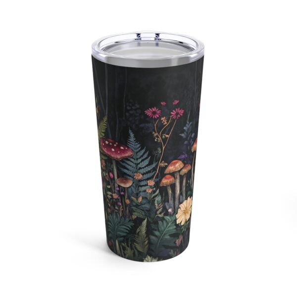 Fantasy Mushroom Garden Tumbler Gift for Her Enchanted Forest 20oz Travel Tumbler Dark Floral Stainless Steel Mug Woodlands Flower Aesthetic - Image 2