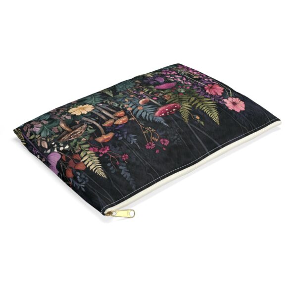 Fantasy Mushroom Garden Cosmetic Pouch Gift for Her Enchanted Forest Accessory Travel Pouch Gift Dark Floral Travel Mug Woodlands Flowers - Image 5