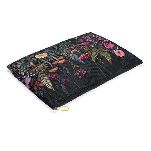 Fantasy Mushroom Garden Cosmetic Pouch Gift for Her Enchanted Forest Accessory Travel Pouch Gift Dark Floral Travel Mug Woodlands Flowers - Image 3