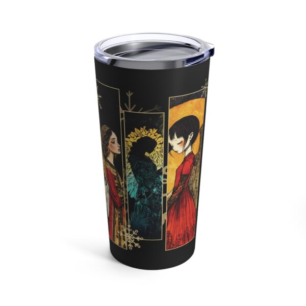 Winter Angels Tumbler Gift for Her Angels Around the World 20oz Travel Mug Gift Colorful Angels Snowflakes Christmas Stainless Steel Tumbler
