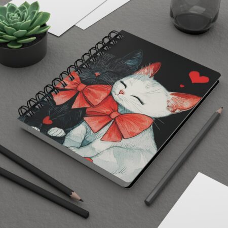 Cute Valentine's Cat Soft Cover Journal Gift for Her Kitten Valentine Dream Diary Hearts and Bows Coquette Kittens Love Kitty Cat Lovers 5x7