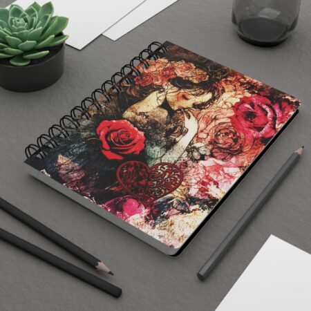 Valentines Fairy Soft Cover Journal Gift for Her Hearts and Roses Dark Floral Dream Diary Gift Romantic Fae Rococo Coquette Vintage Fae 5x7